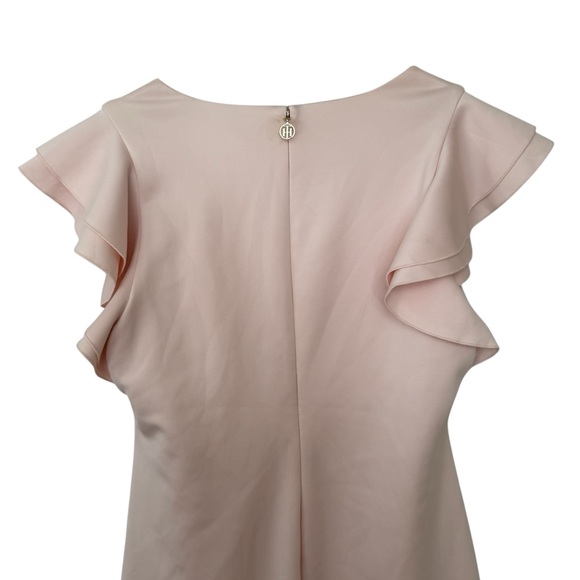 Tommy Hilfiger Woman's Size 14 Blush Pink Scalloped Sleeves Midi Dress - Picture 5 of 8